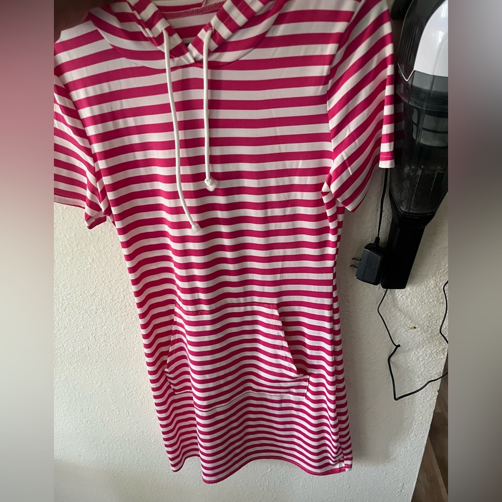 Striped hoodie dress
